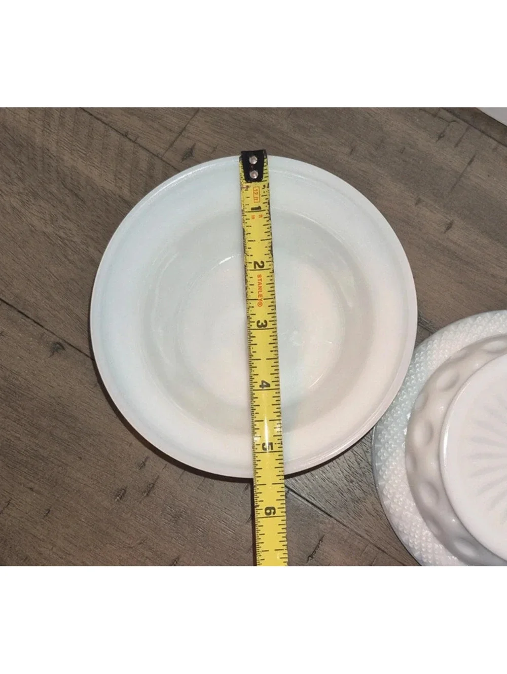 Milk Glass McKee Opal 5-3/8 Cereal Bowls Crosshatch VTG Diamond Thumbnail Dots